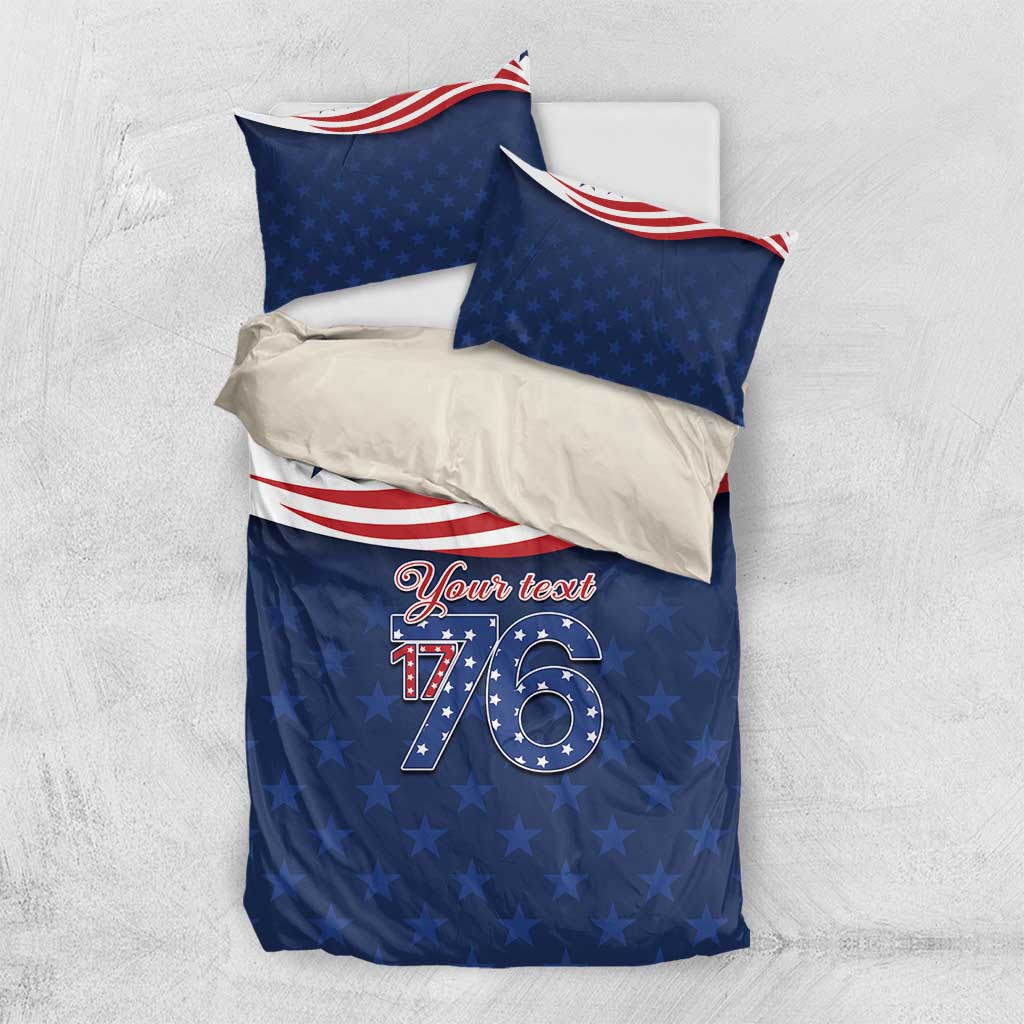 July 4th 1776 American Flag Vintage Personalized Bedding Set USA Independence Day
