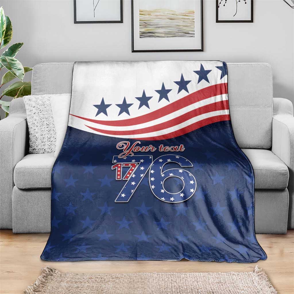 July 4th 1776 American Flag Vintage Personalized Blanket USA Independence Day