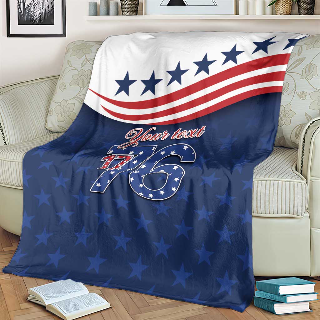 July 4th 1776 American Flag Vintage Personalized Blanket USA Independence Day