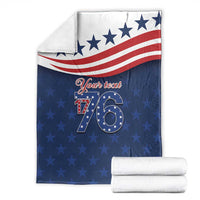 July 4th 1776 American Flag Vintage Personalized Blanket USA Independence Day