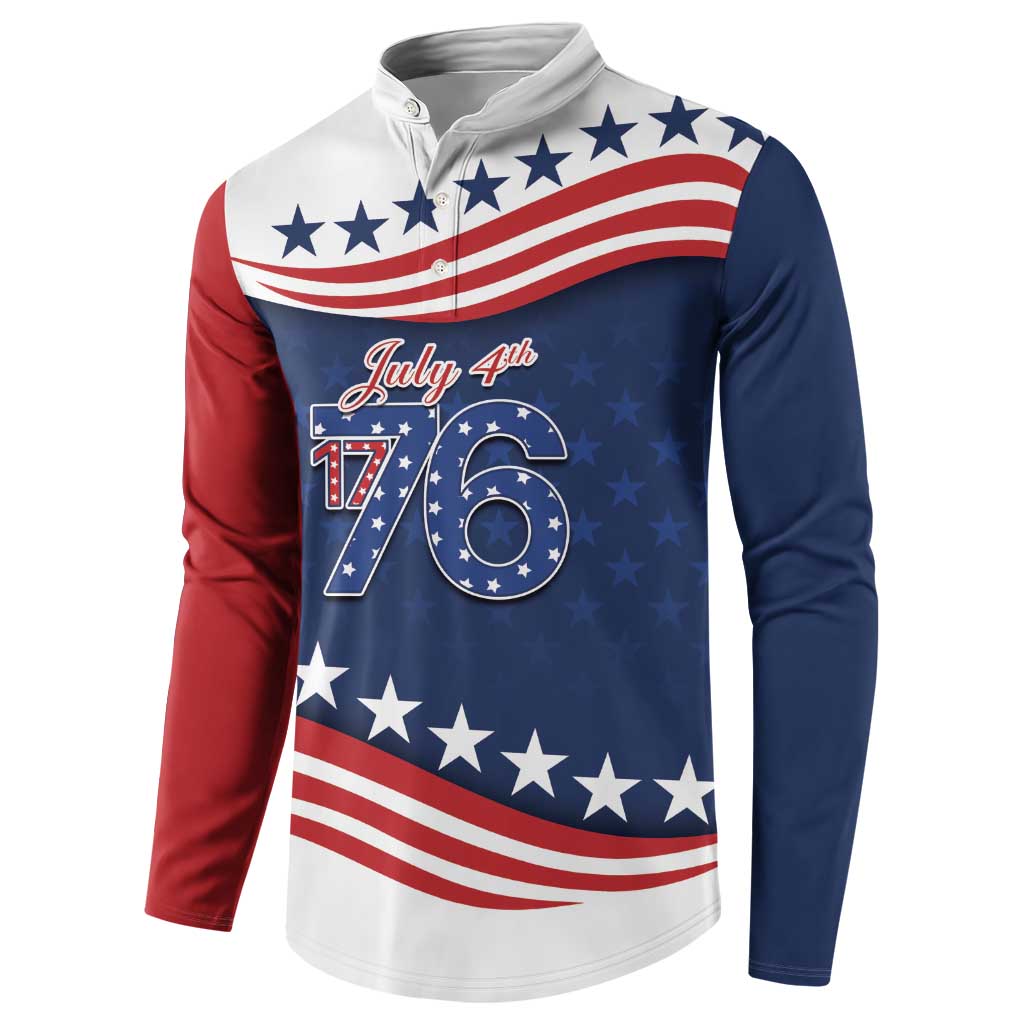 July 4th 1776 American Flag Vintage Personalized Button Sweatshirt USA Independence Day