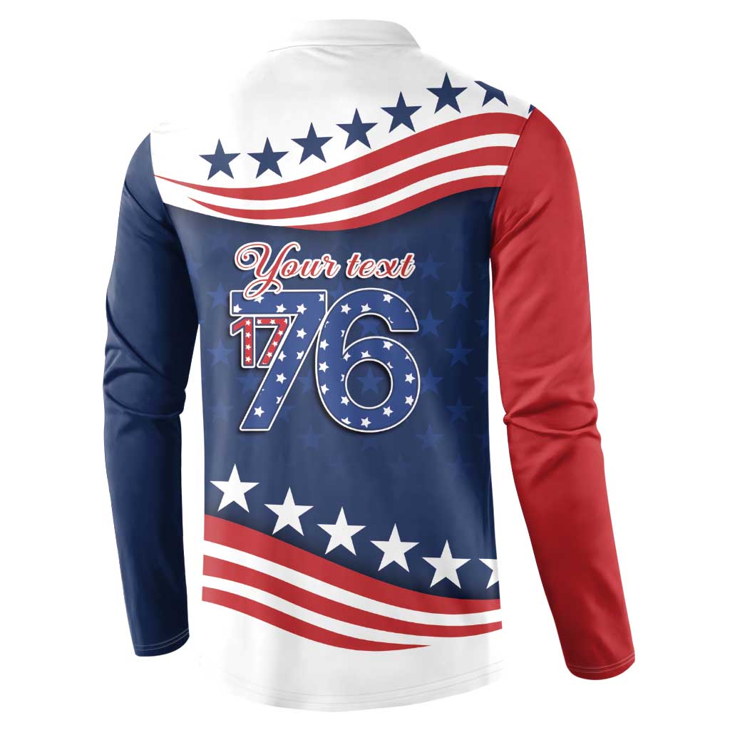 July 4th 1776 American Flag Vintage Personalized Button Sweatshirt USA Independence Day