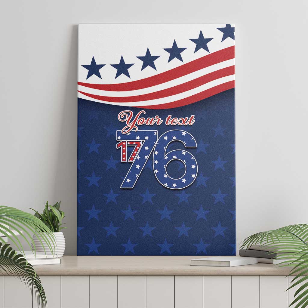 July 4th 1776 American Flag Vintage Personalized Canvas Wall Art USA Independence Day