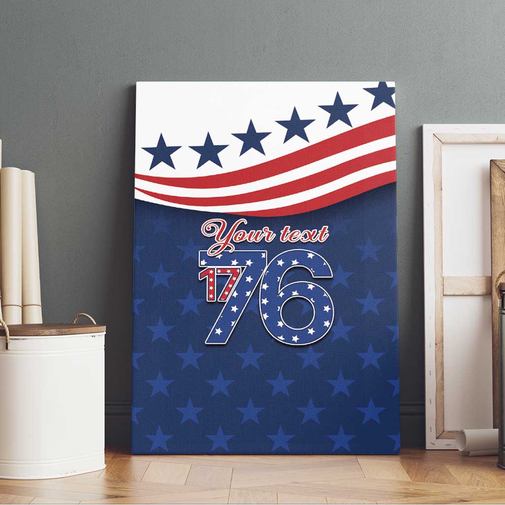 July 4th 1776 American Flag Vintage Personalized Canvas Wall Art USA Independence Day