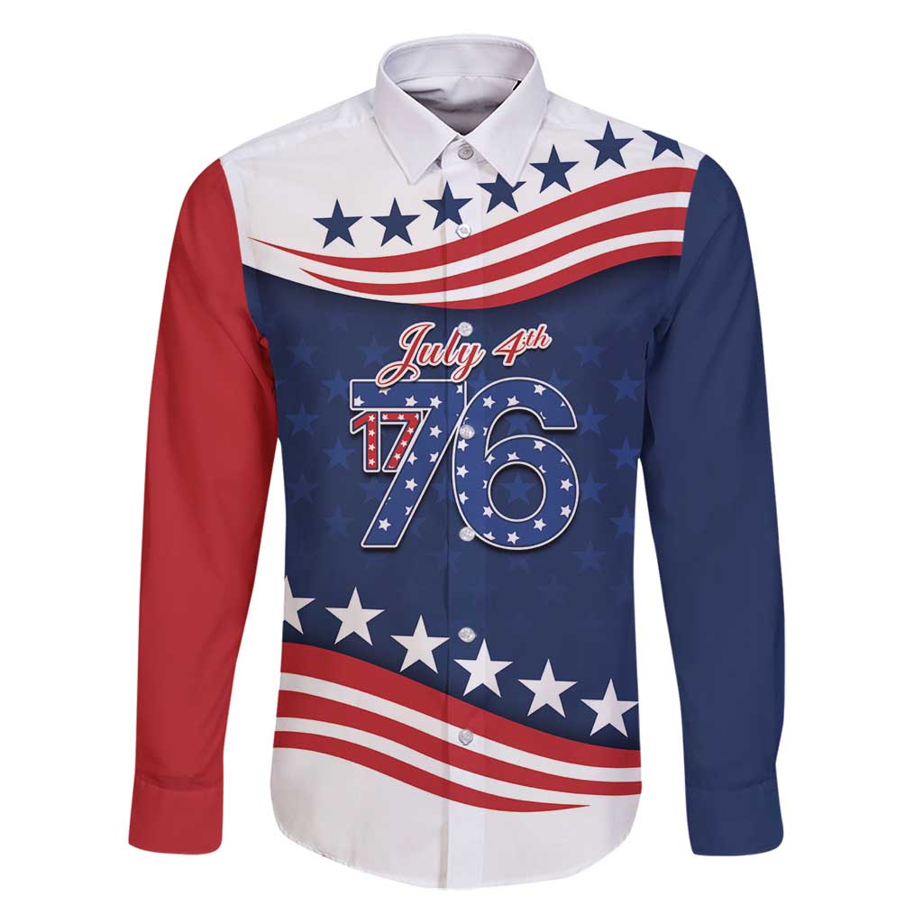 July 4th 1776 American Flag Vintage Personalized Family Matching Long Sleeve Bodycon Dress and Hawaiian Shirt USA Independence Day