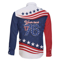 July 4th 1776 American Flag Vintage Personalized Family Matching Long Sleeve Bodycon Dress and Hawaiian Shirt USA Independence Day