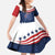 July 4th 1776 American Flag Vintage Personalized Family Matching Off The Shoulder Long Sleeve Dress and Hawaiian Shirt USA Independence Day