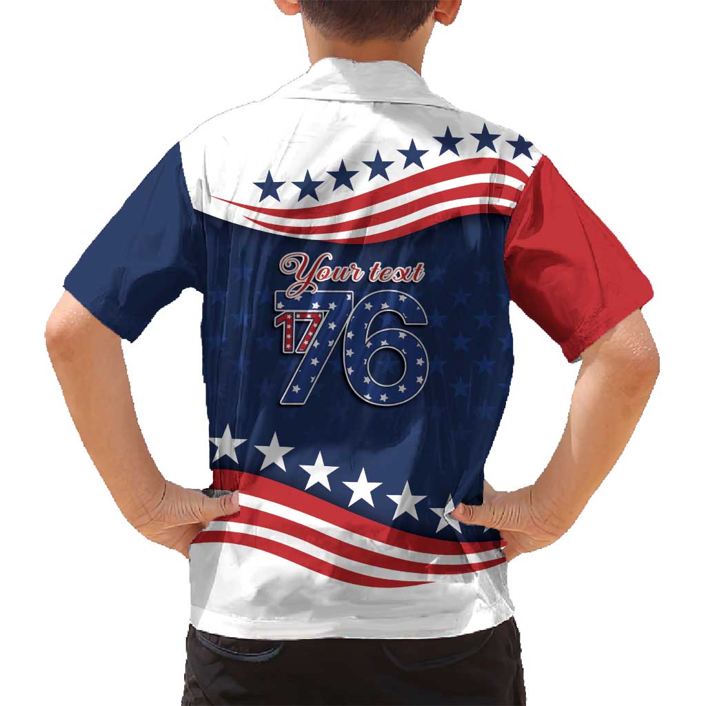 July 4th 1776 American Flag Vintage Personalized Family Matching Off Shoulder Maxi Dress and Hawaiian Shirt USA Independence Day