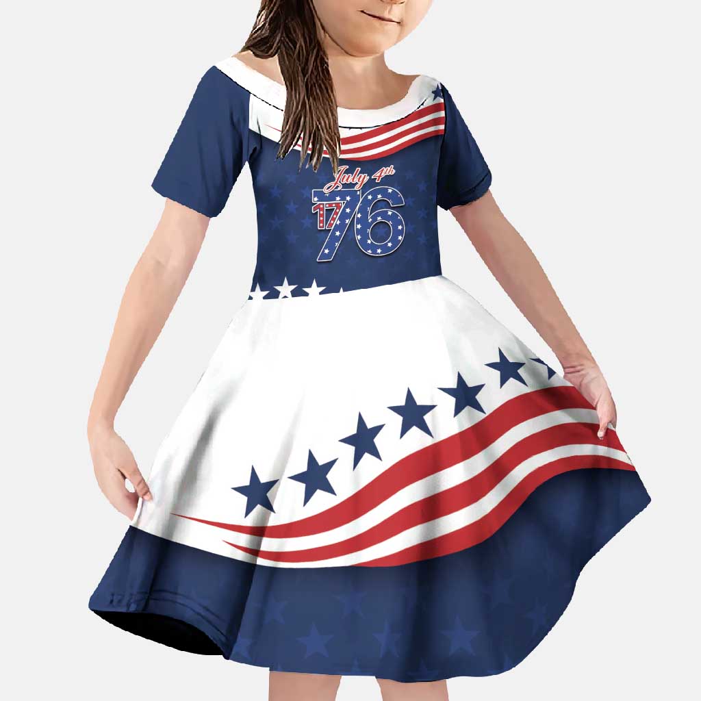 July 4th 1776 American Flag Vintage Personalized Family Matching Off Shoulder Maxi Dress and Hawaiian Shirt USA Independence Day