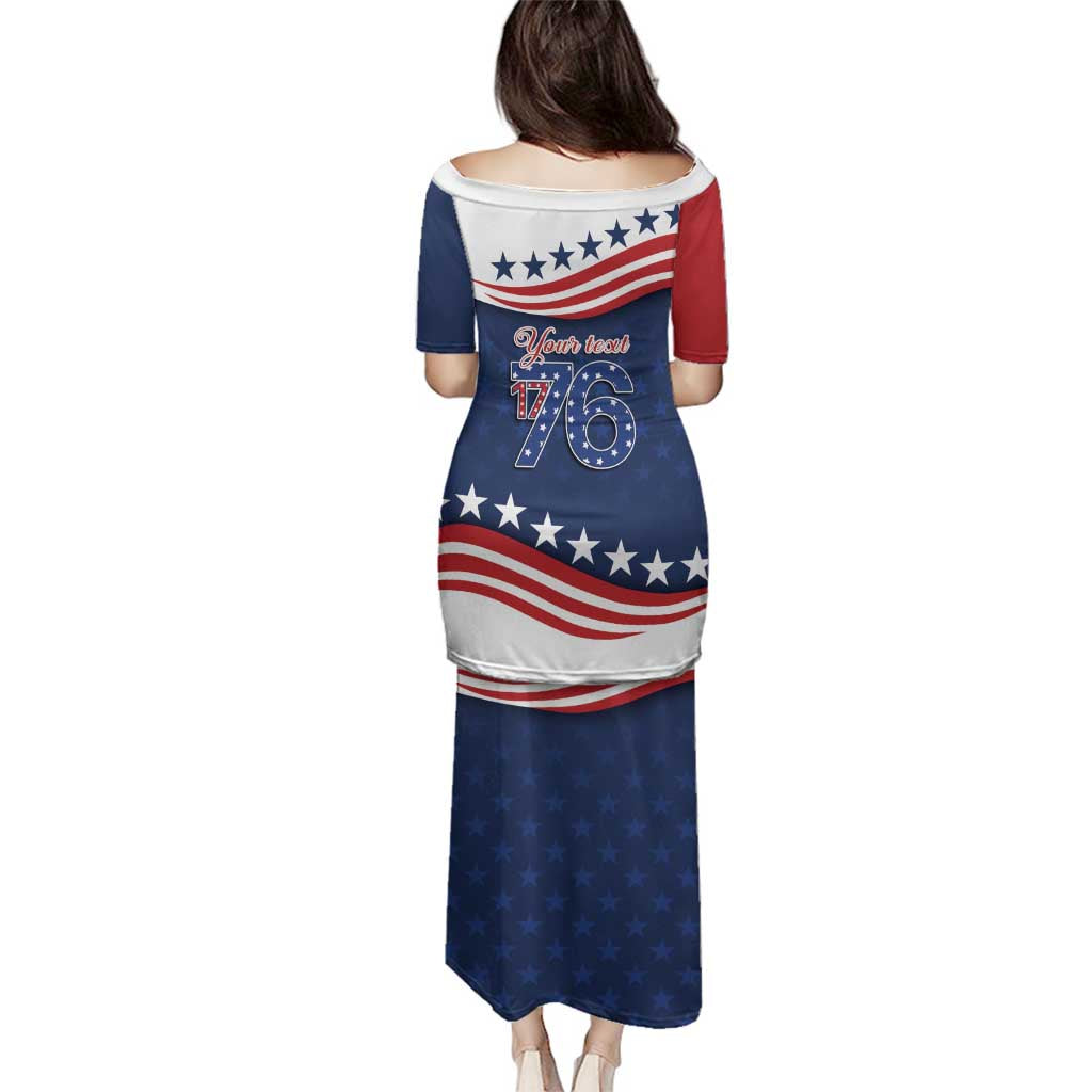 July 4th 1776 American Flag Vintage Personalized Family Matching Puletasi and Hawaiian Shirt USA Independence Day