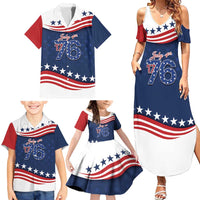 July 4th 1776 American Flag Vintage Personalized Family Matching Summer Maxi Dress and Hawaiian Shirt USA Independence Day