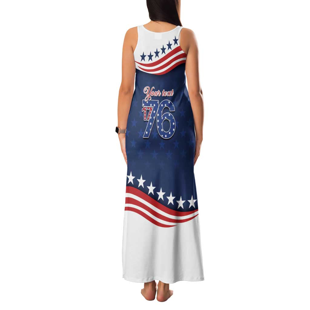 July 4th 1776 American Flag Vintage Personalized Family Matching Tank Maxi Dress and Hawaiian Shirt USA Independence Day