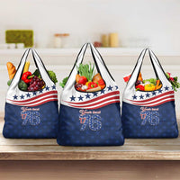 July 4th 1776 American Flag Vintage Personalized Grocery Bag USA Independence Day