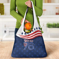 July 4th 1776 American Flag Vintage Personalized Grocery Bag USA Independence Day