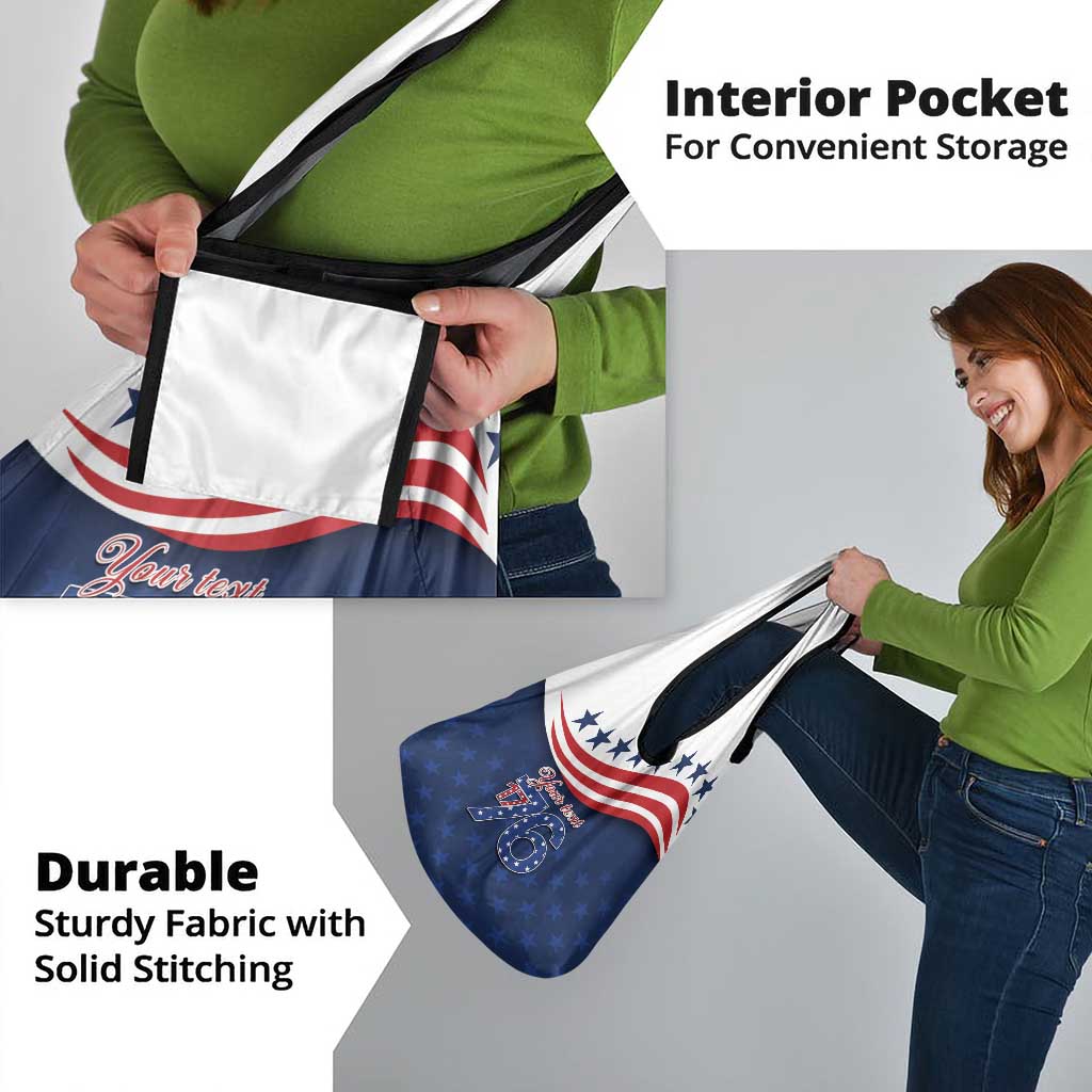 July 4th 1776 American Flag Vintage Personalized Grocery Bag USA Independence Day