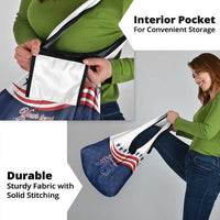 July 4th 1776 American Flag Vintage Personalized Grocery Bag USA Independence Day