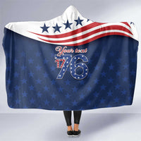 July 4th 1776 American Flag Vintage Personalized Hooded Blanket USA Independence Day