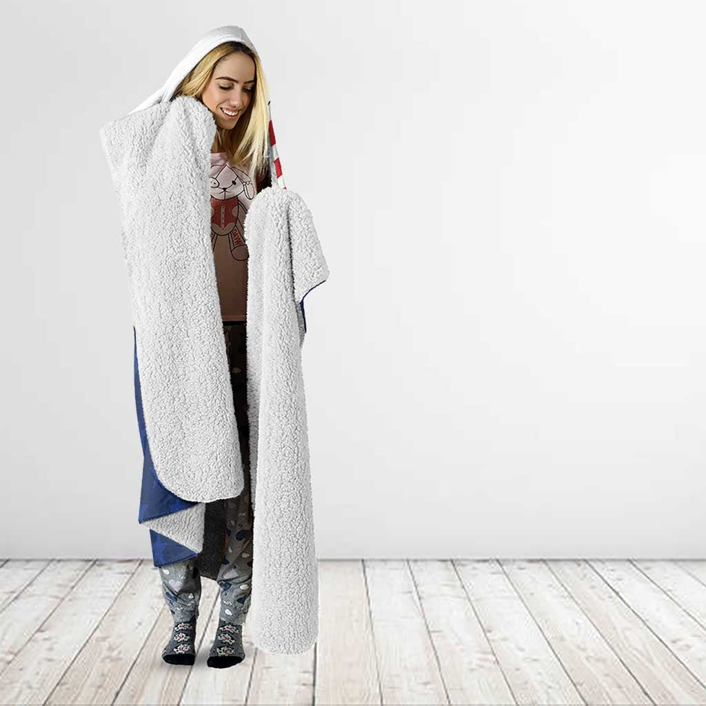 July 4th 1776 American Flag Vintage Personalized Hooded Blanket USA Independence Day