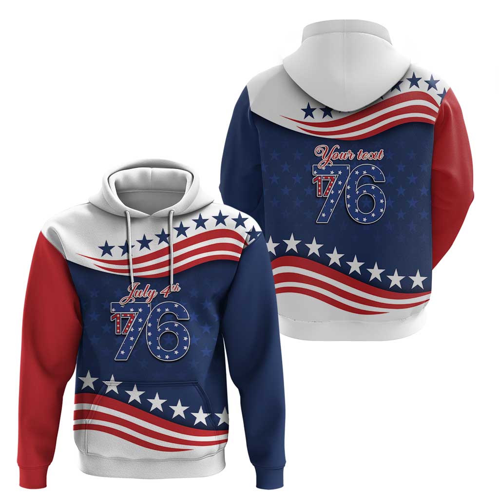 July 4th 1776 American Flag Vintage Personalized Hoodie USA Independence Day