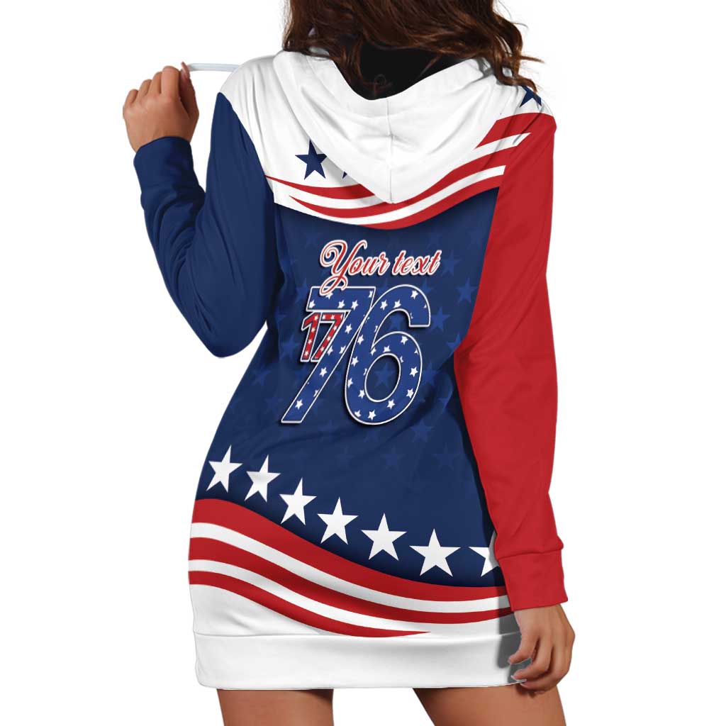 July 4th 1776 American Flag Vintage Personalized Hoodie Dress USA Independence Day
