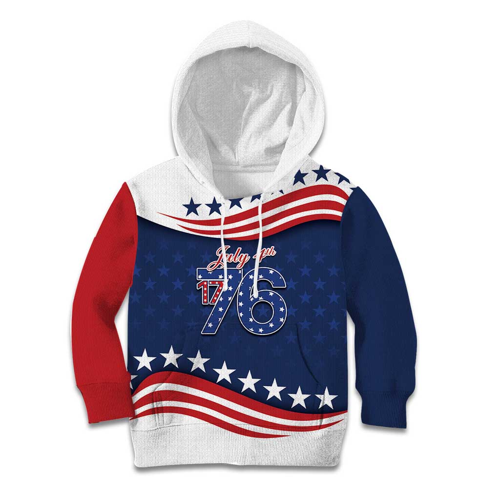 July 4th 1776 American Flag Vintage Personalized Kid Hoodie USA Independence Day