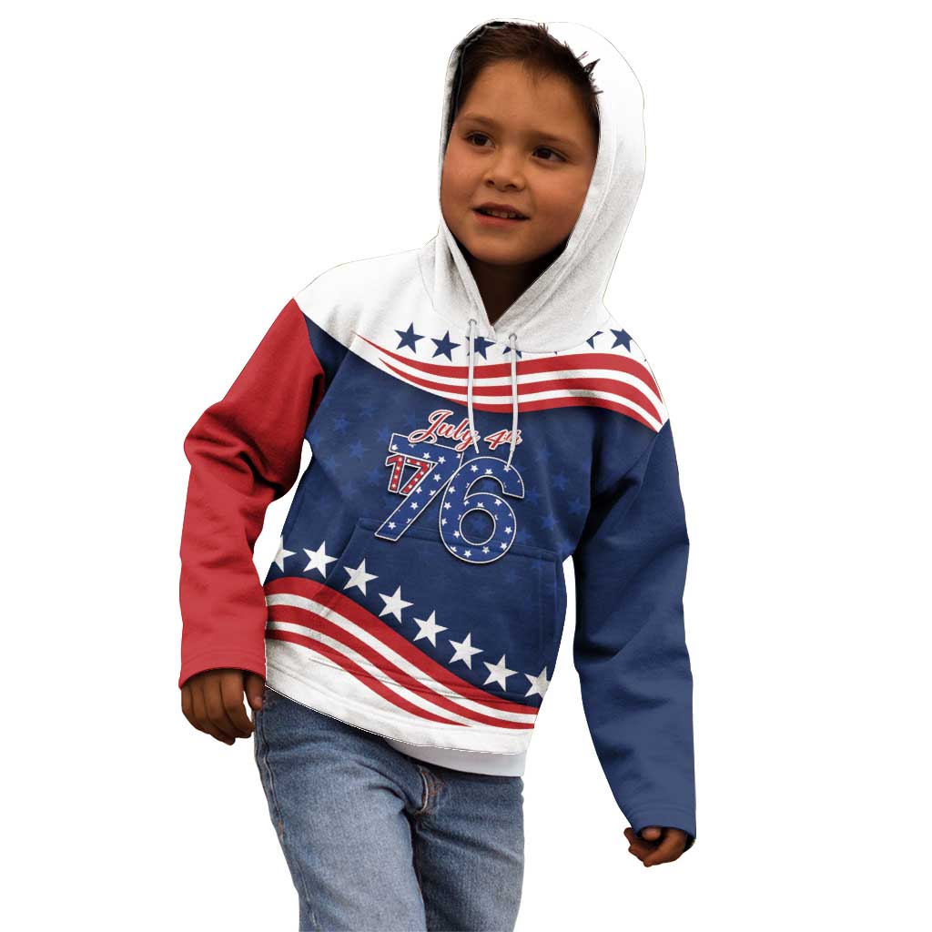 July 4th 1776 American Flag Vintage Personalized Kid Hoodie USA Independence Day