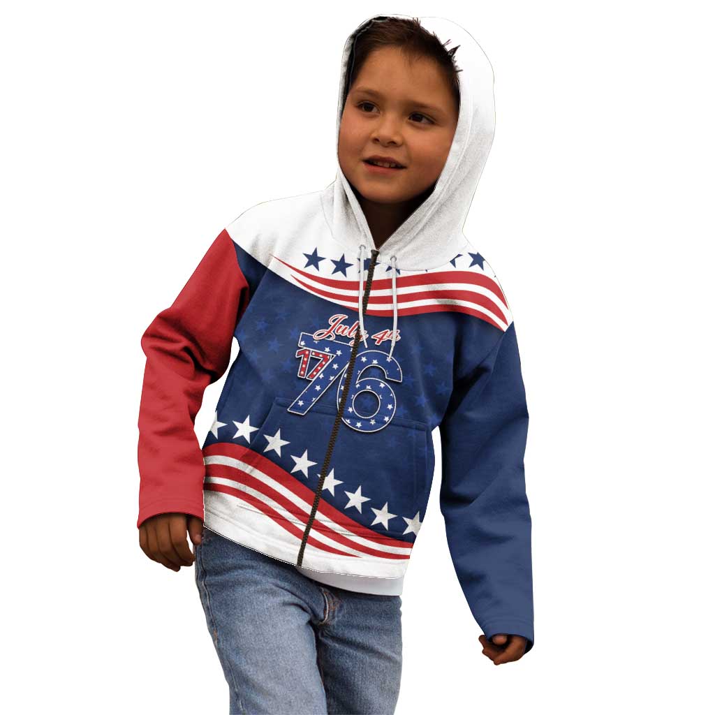 July 4th 1776 American Flag Vintage Personalized Kid Hoodie USA Independence Day