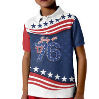 July 4th 1776 American Flag Vintage Personalized Kid Polo Shirt USA Independence Day