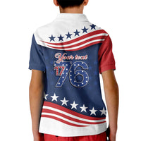 July 4th 1776 American Flag Vintage Personalized Kid Polo Shirt USA Independence Day