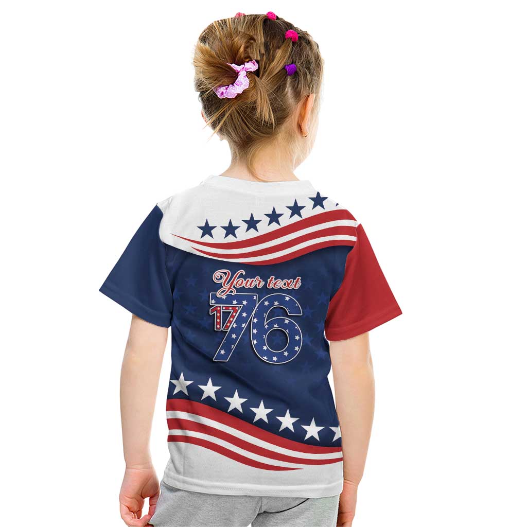 July 4th 1776 American Flag Vintage Personalized Kid T Shirt USA Independence Day