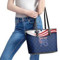 July 4th 1776 American Flag Vintage Personalized Leather Tote Bag USA Independence Day