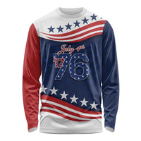 July 4th 1776 American Flag Vintage Personalized Long Sleeve Shirt USA Independence Day