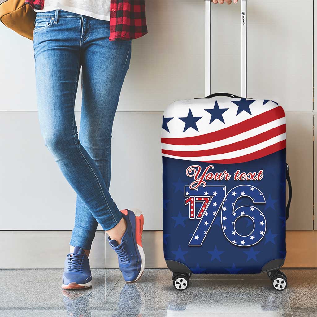 July 4th 1776 American Flag Vintage Personalized Luggage Cover USA Independence Day