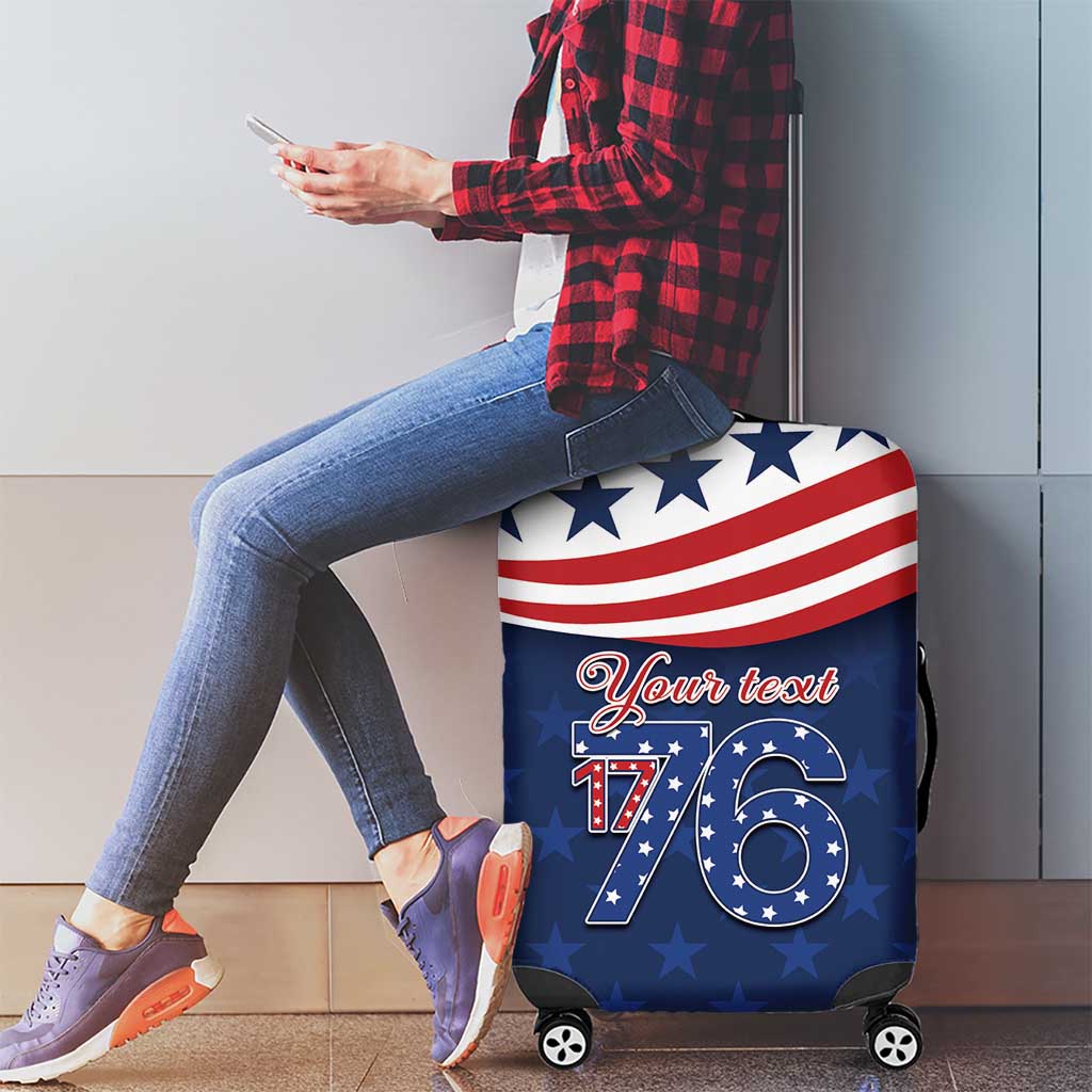 July 4th 1776 American Flag Vintage Personalized Luggage Cover USA Independence Day
