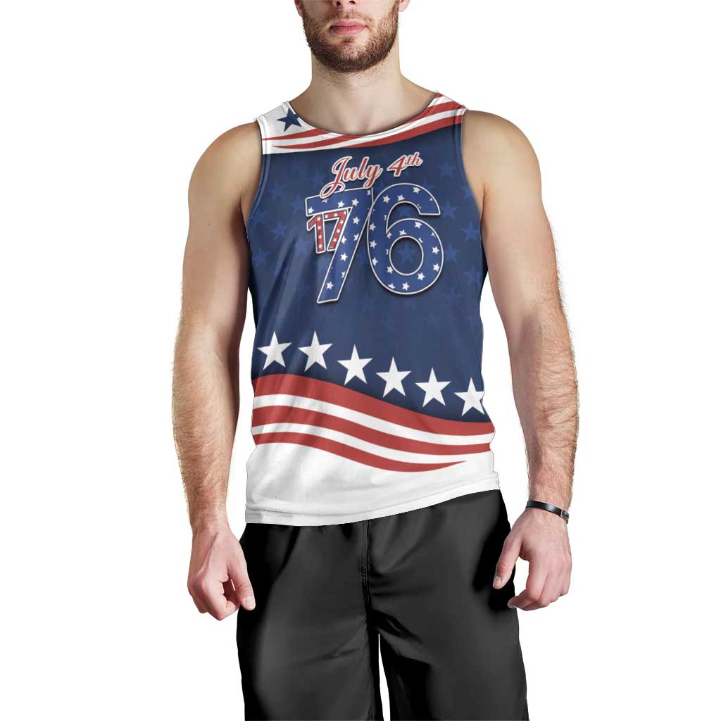 July 4th 1776 American Flag Vintage Personalized Men Tank Top USA Independence Day