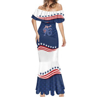 July 4th 1776 American Flag Vintage Personalized Mermaid Dress USA Independence Day