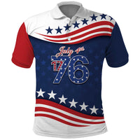 July 4th 1776 American Flag Vintage Personalized Polo Shirt USA Independence Day