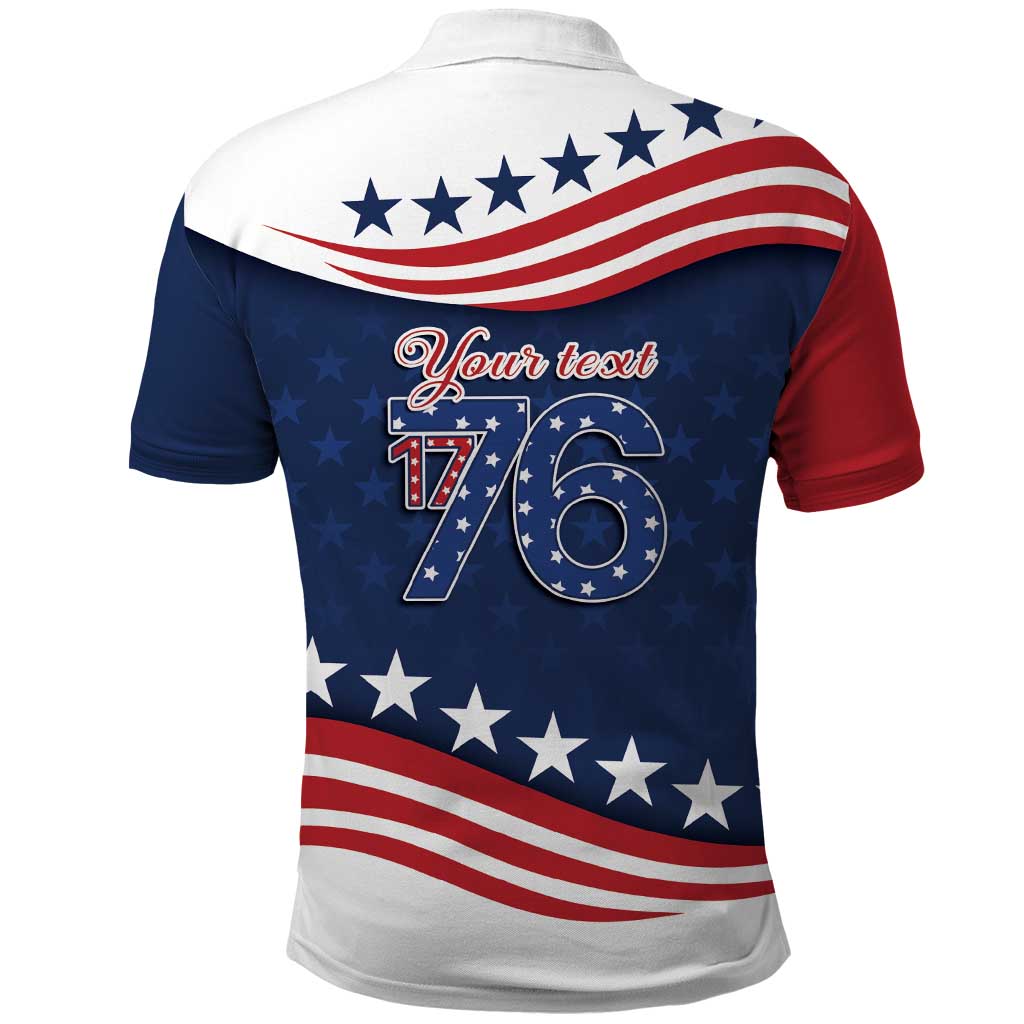July 4th 1776 American Flag Vintage Personalized Polo Shirt USA Independence Day