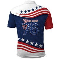 July 4th 1776 American Flag Vintage Personalized Polo Shirt USA Independence Day
