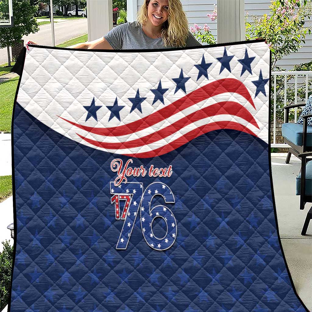 July 4th 1776 American Flag Vintage Personalized Quilt USA Independence Day