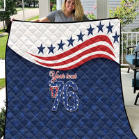 July 4th 1776 American Flag Vintage Personalized Quilt USA Independence Day