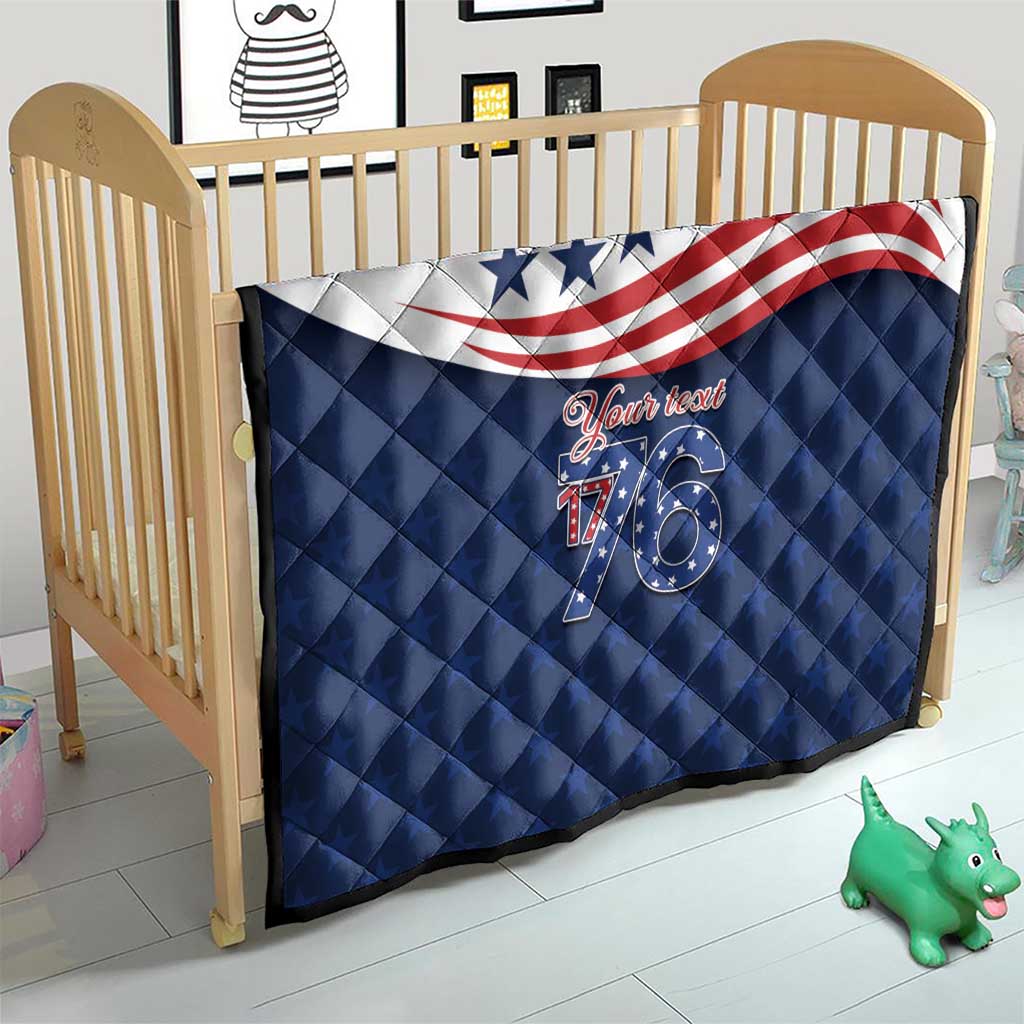 July 4th 1776 American Flag Vintage Personalized Quilt USA Independence Day