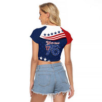 July 4th 1776 American Flag Vintage Personalized Raglan Cropped T Shirt USA Independence Day