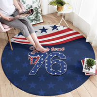 July 4th 1776 American Flag Vintage Personalized Round Carpet USA Independence Day
