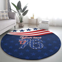 July 4th 1776 American Flag Vintage Personalized Round Carpet USA Independence Day