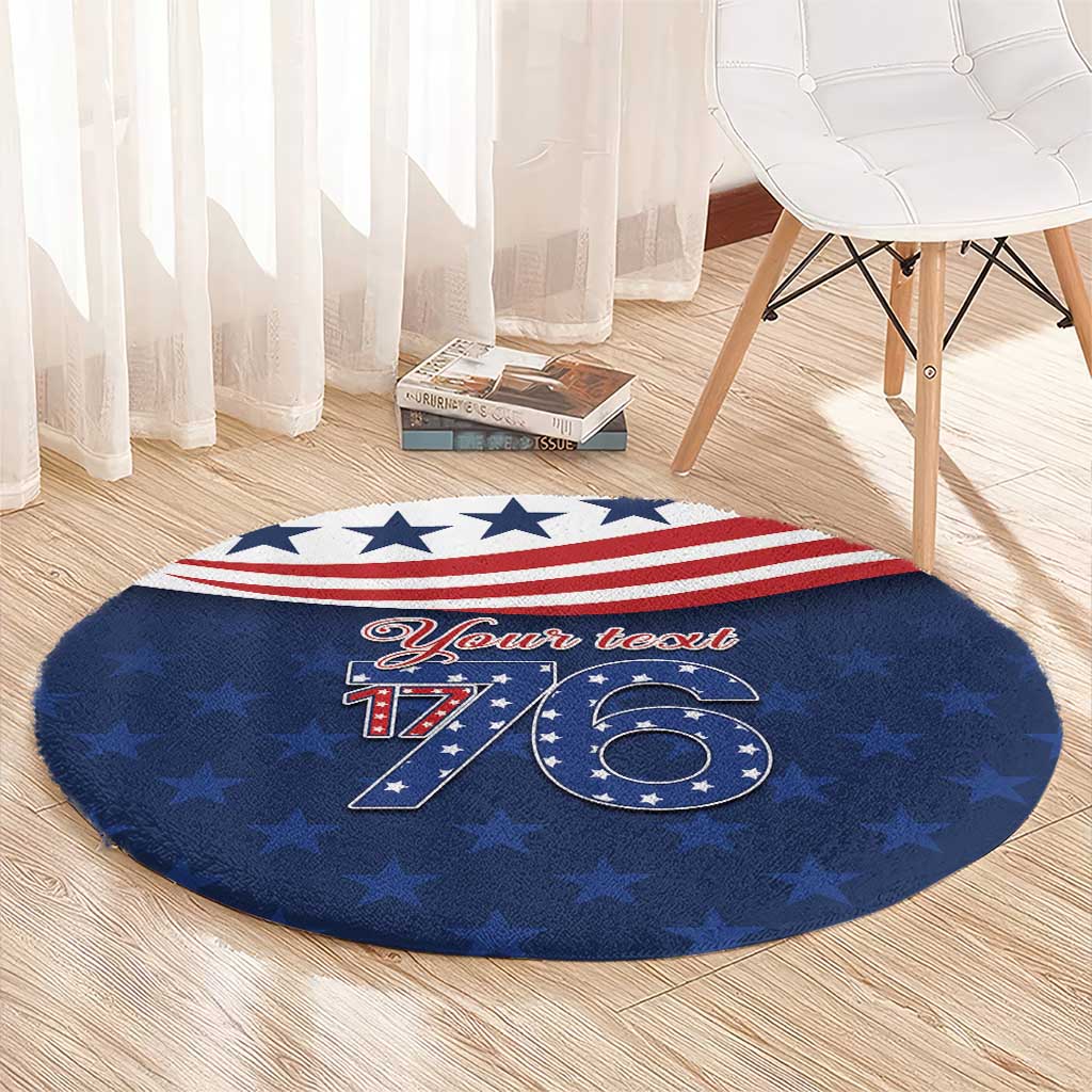 July 4th 1776 American Flag Vintage Personalized Round Carpet USA Independence Day