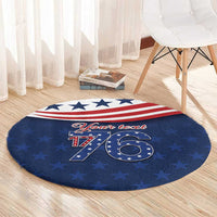 July 4th 1776 American Flag Vintage Personalized Round Carpet USA Independence Day