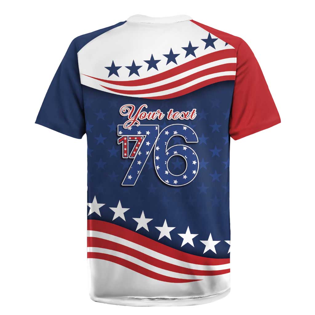 July 4th 1776 American Flag Vintage Personalized Rugby Jersey USA Independence Day