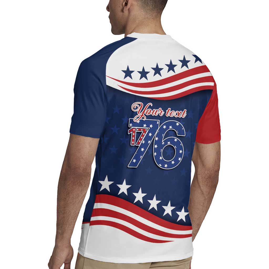 July 4th 1776 American Flag Vintage Personalized Rugby Jersey USA Independence Day