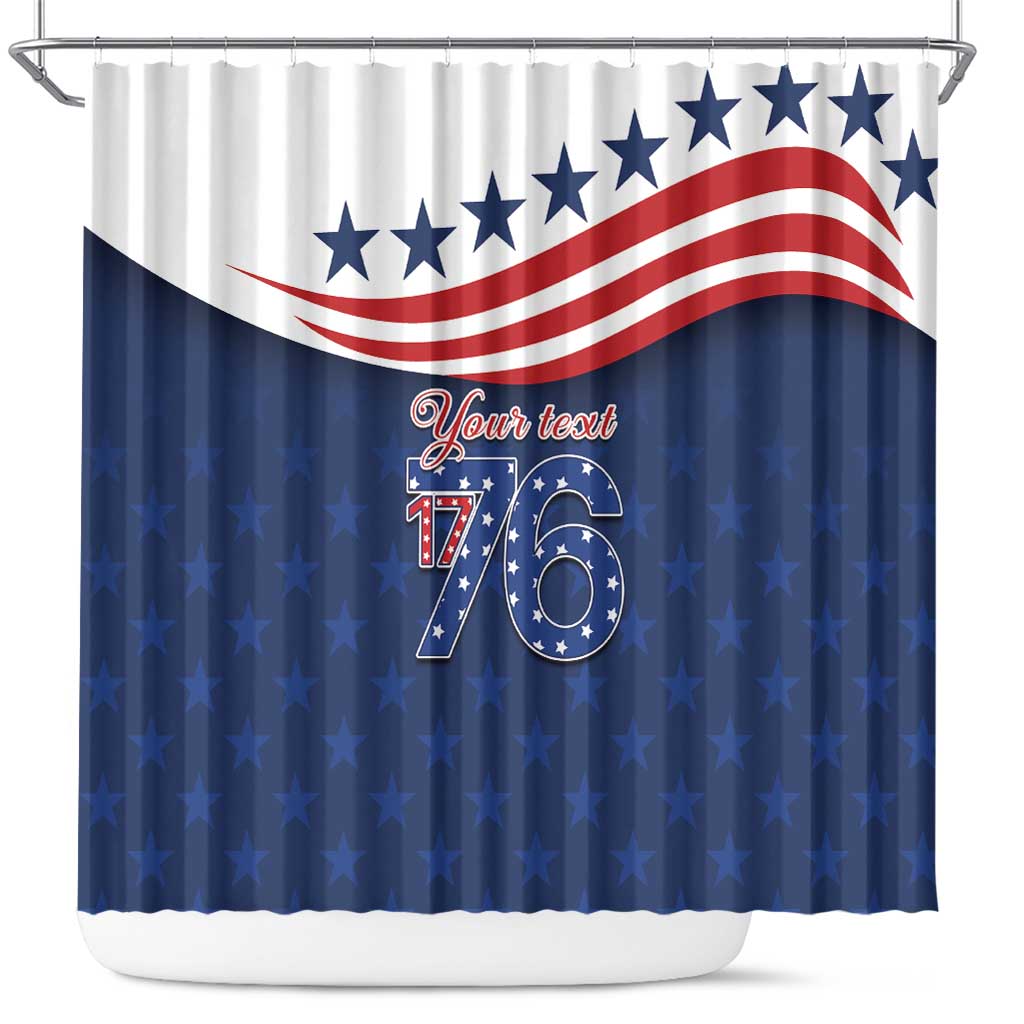 July 4th 1776 American Flag Vintage Personalized Shower Curtain USA Independence Day